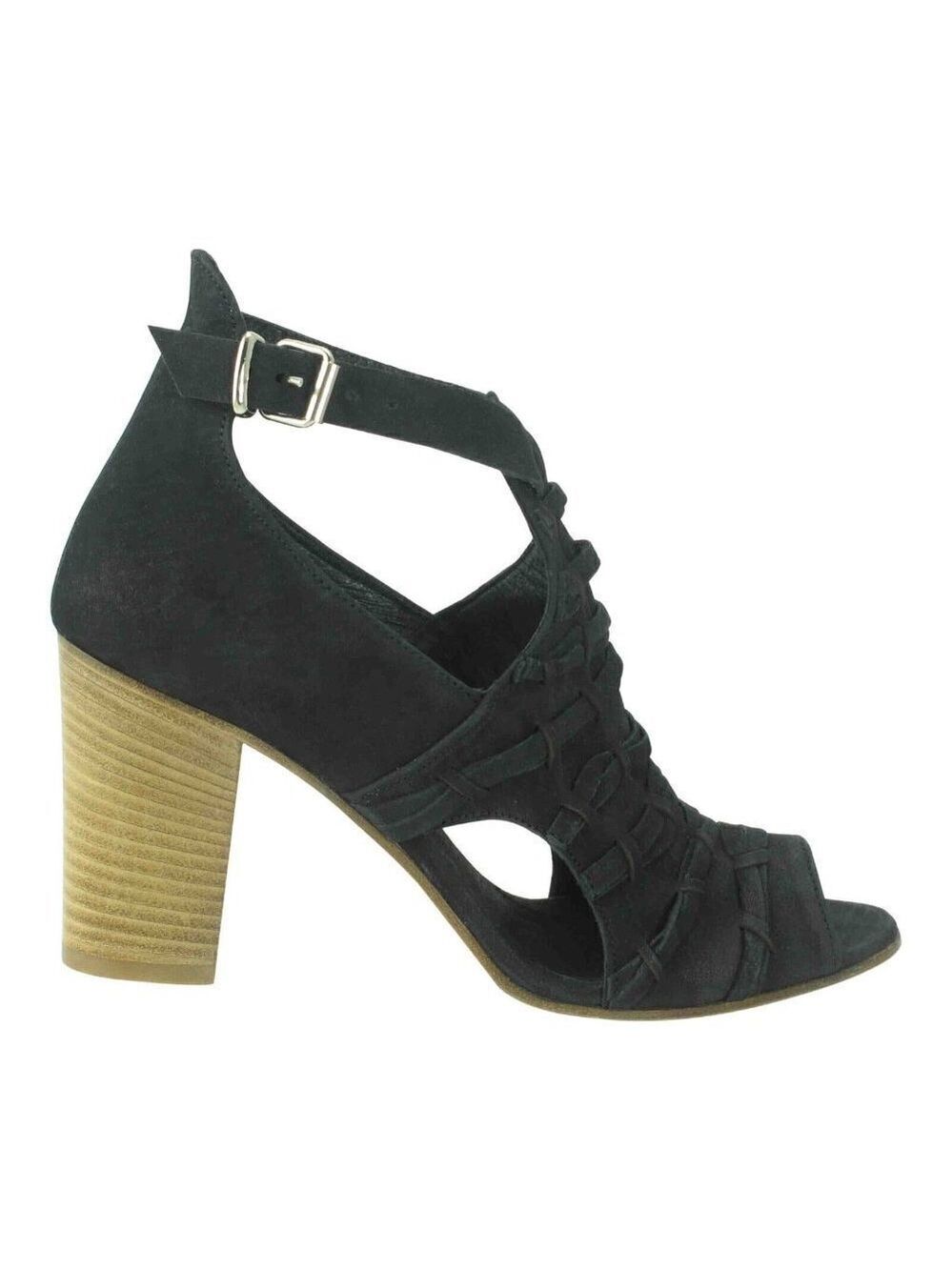 RON White "Sonata" Block Heel Brand New Nubuck Onyx Italy